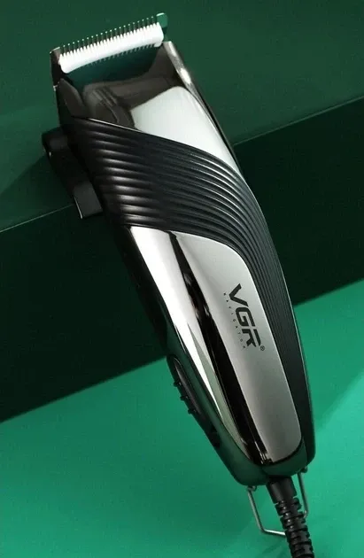 Профессиональная машинка для стрижки волос 8 насадок VGR V-121 Pro серебристо-черный + Ножницы 7991 Одесса - изображение 4
