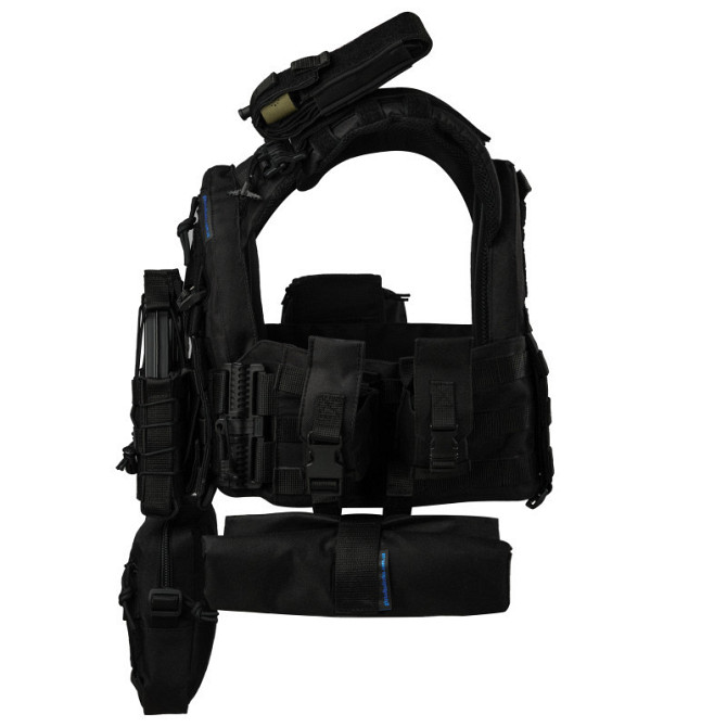 Плитоноска тактическая Warmor Gen.3 Pro Max с быстрым сбросом с подсумками (Черная) Винница - изображение 3