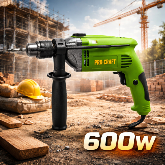 Дриль ударний Procraft 600 Вт,Дриль Procraft PS950 електрична з функцією удару,Дрелька електрична,Дриль Професійна Львів
