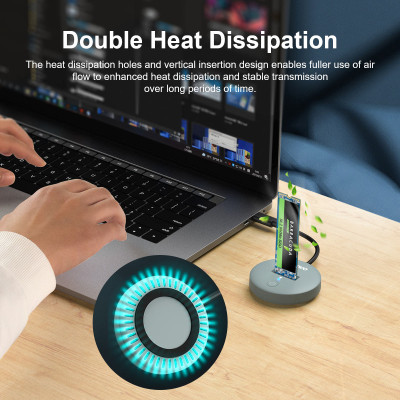 Док-станція для накопичувачів Maiwo M.2 NVMe/SATA SSD to USB3.2 Gen2 USB-C 10Gbps (K1698P2) Вінниця - фото 5