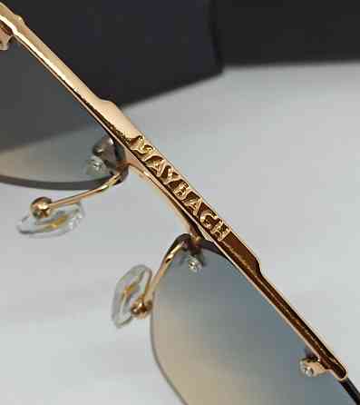 Брендові окуляри унісекс-лінзи бежево синій градієнт безправні із золотом. Київ