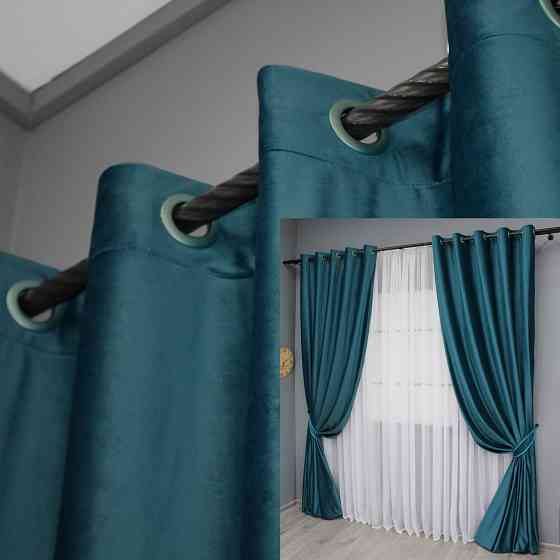 Комплект штор на люверсах VR-Textil Бархат № 1662ш Мурена 150х280 см 2 шт (37-0223) Киев