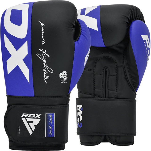Боксерські рукавиці RDX F4 Boxing Sparring Gloves Hook&Loop BLUE/BLACK 14 унцій (капа в комплекті) Кам'янське - фото 2