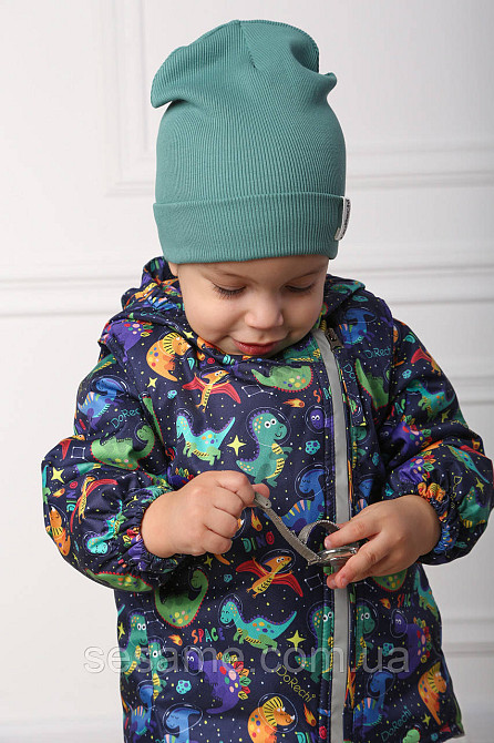 Дитяча куртка-жилетка 2 в 1 демісезонна Динозаврі у космосі Харків - фото 7
