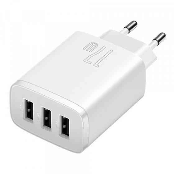 Зарядний пристрій 3xUSB 17W (USB-A) Білий Baseus (CCXJ020102) Київ