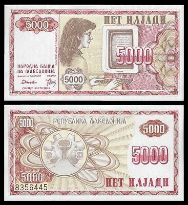 Македония / Macedonia 5000 Denar 1992 Pick 7 UNC Полтава - изображение 1