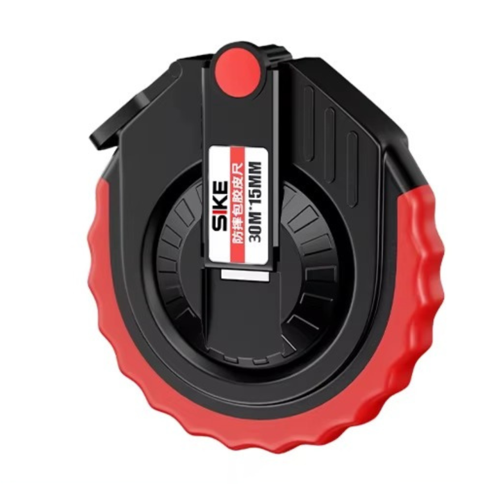 Рулетка будівельна вимірювальна 30 м, для геодезистів стрічка з метричною шкалою і скловолокна, з ручкою, пластикова чорно-червона Кам'янець-Подільський - фото 7