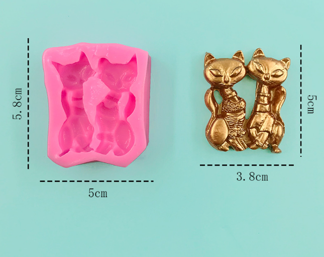 Молд Кот 58 на 50 мм розовый Киев - изображение 2