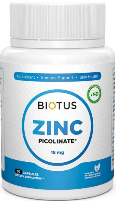 Цинк пиколинат Biotus Zinc Picolinate 15 мг 60 капс Киев - изображение 1