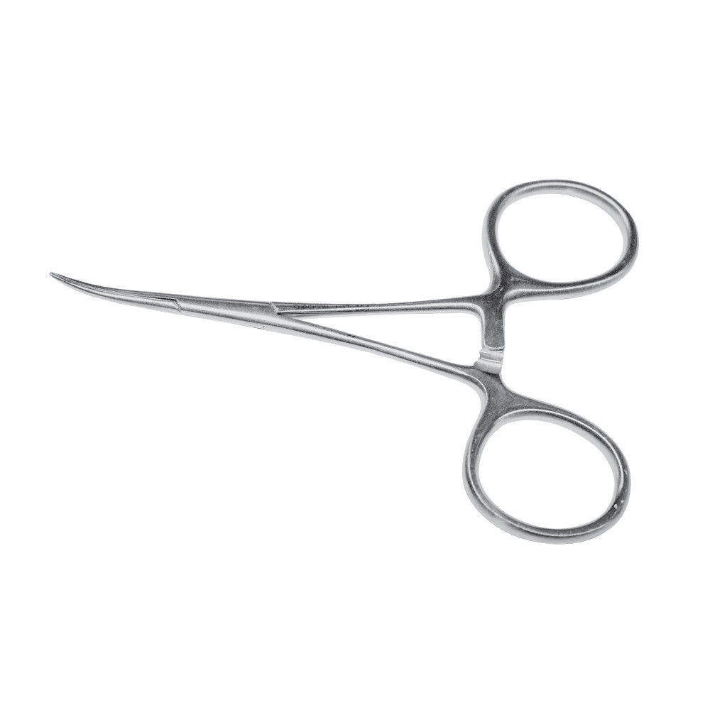 Зажим сосудистый (экстра тонкий) Mosquito, 10 см, загнутый, J-17-354 Днепр - изображение 1