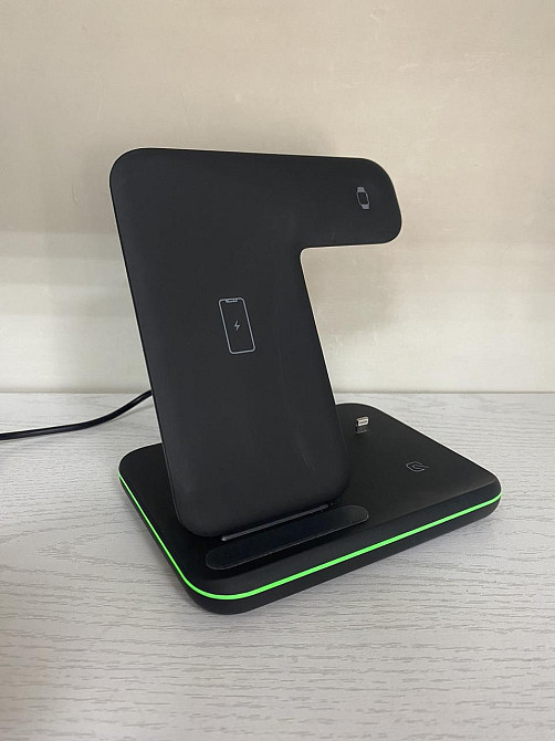 Б/У Беспроводная зарядка подставка док-станция Grand 3в1 для iPhone / Apple Watch / AirPods черная Киев - изображение 4