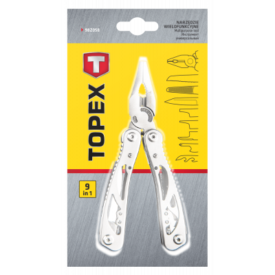 Мультитул Topex 9 элементов, серебряный (98Z058) Вінниця
