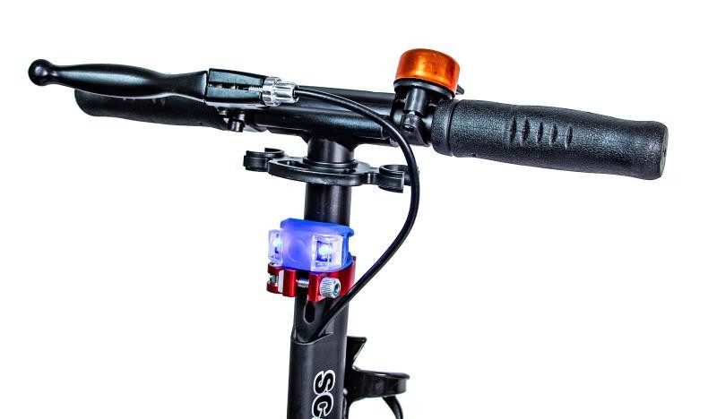 Дитячий самокат з ручним гальмом, ліхтариком та дзвіночком Scale Sports SS-08. Чорного кольору Одеса - фото 4