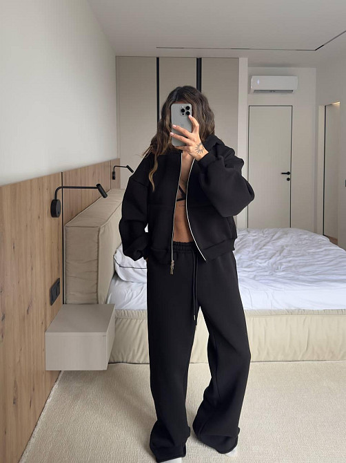 Жіночий теплий стильний костюм двійка турецька трьохнитка на флісі Одеса - фото 4