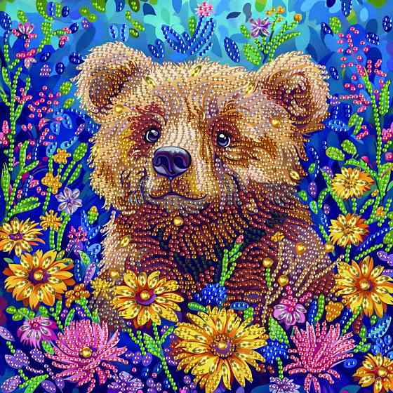 Алмазна мозаїка "Ведмедик" BH035 неповна викладка 25х25 см Вінниця