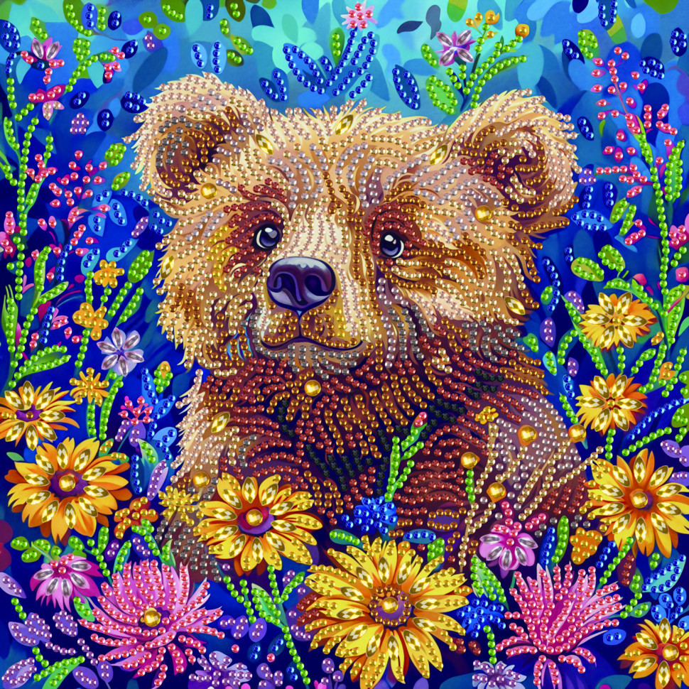 Алмазна мозаїка "Ведмедик" BH035 неповна викладка 25х25 см Вінниця - фото 1