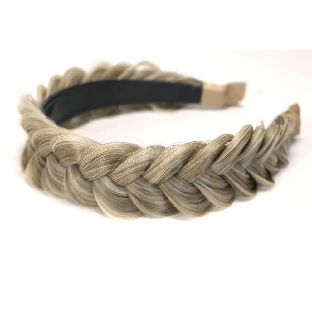 Обруч для волосся Braided Headband WithTooth Широкий плетений глибокий золото В'язана пов'язка на голову Київ - фото 6