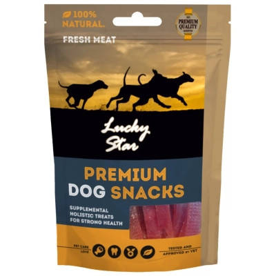 Ласощі для собак Lucky Star Соломка з качиного в'яленого м'яса ≈11 см 85 г (4820111434152) Вінниця - фото 1