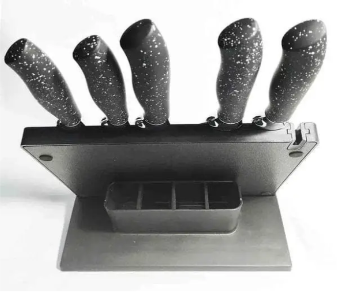 Набор кухонных ножей UNIQUE UN-1841 с магнитной подставкой чёрный Одесса - изображение 7