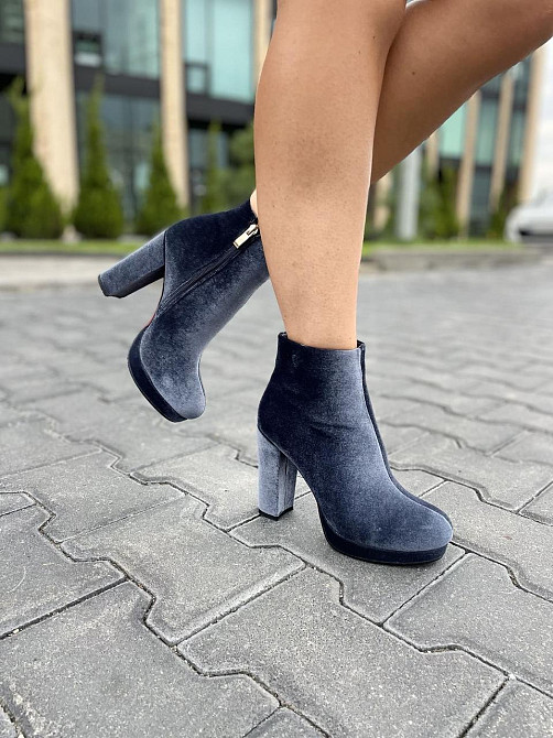 Жіночі черевики STILLETA сірі велюрові на підборах 11 см (D1866-A5070-2 3417) Коломия - фото 4
