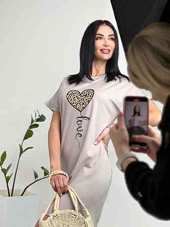 Жіноча сукня з малюнком "Passion" оптом | Норма і батал Сірий, 42-44 Київ