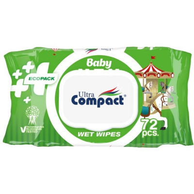 Детские влажные салфетки Ultra Compact Ecopack 72 шт с клапаном (8697420534714) Винница - изображение 1