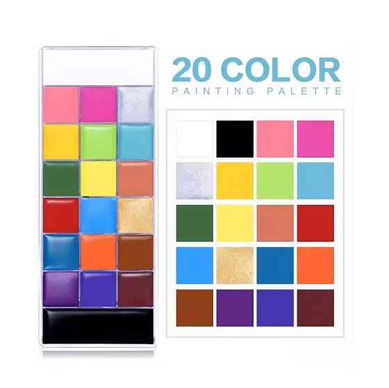 Масляные краски для лица на водной основе безопасные для кожи, набор для рисования бодиарт, 20 цветов Каменец-Подольский