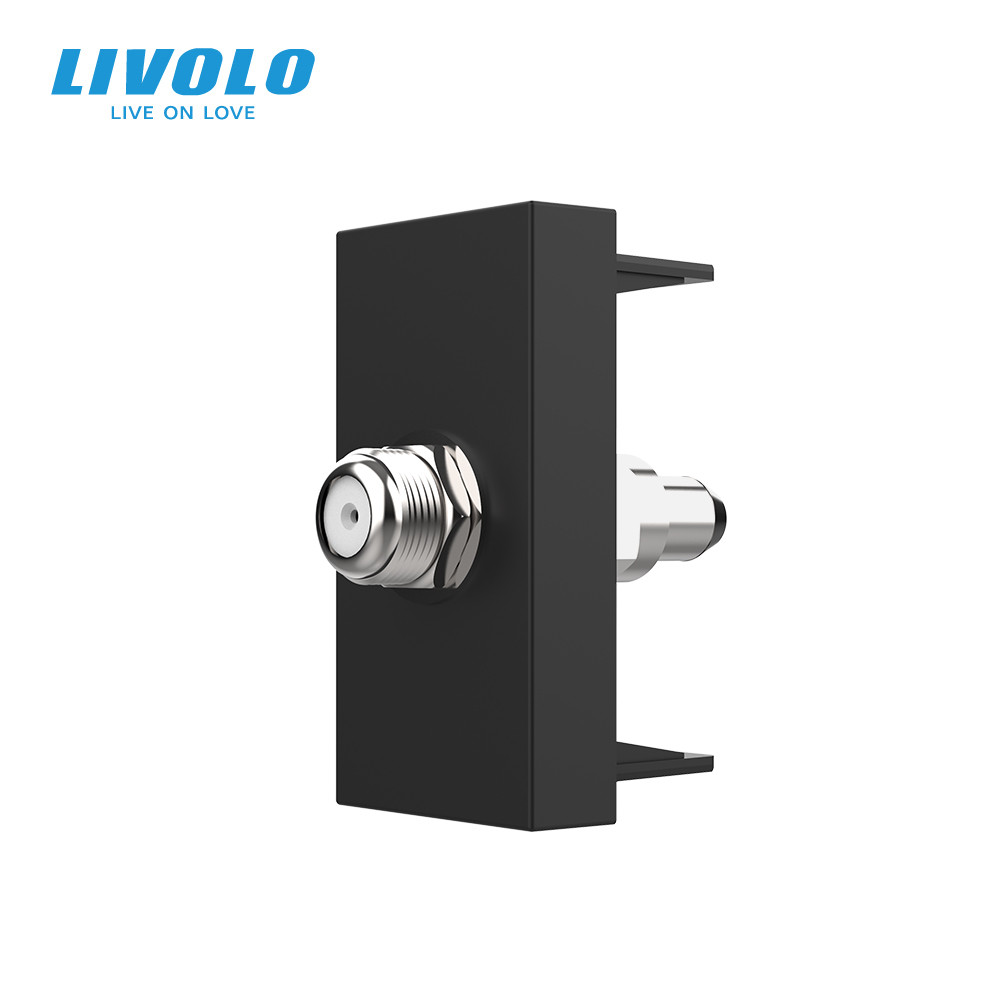 LIVOLO Супутникова розетка SAT LIVOLO, чорна, модуль 0.5 поста, для ресивера / антени (VL-FCSL- Коломия - фото 1