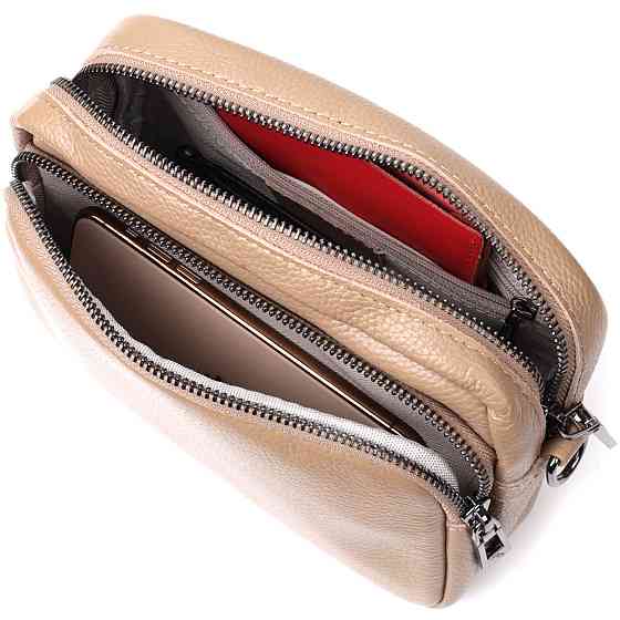 Жіноча сумка крос-боді з натуральної шкіри Vintage 22293 Бежева Київ