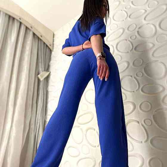 Літній костюм з широкими штанами "Love story" оптом | Распродажа модели Електрик, 42-44 Київ