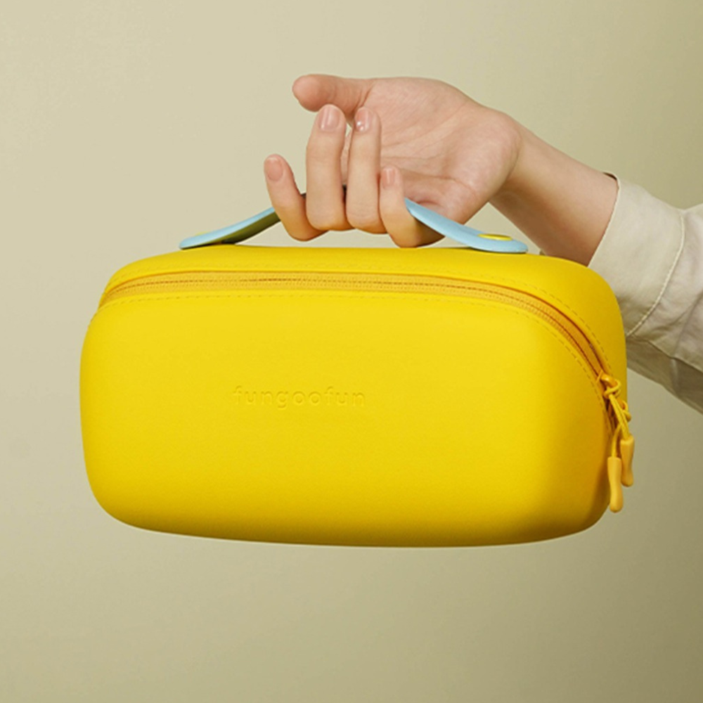 Косметичка силиконовая,дорожняя Fungoofun для аксессуаров в ваную и душ,водонепроницаемая на молнии,желтая Каменец-Подольский - изображение 1