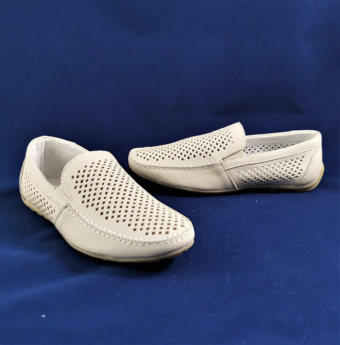 Літні мокасини Хлопчик Кросівки Підліток Сіточка Бежеві Шкіряні Туфлі (розміри: 31,32,33,34) - 8-1 Дніпро - фото 10