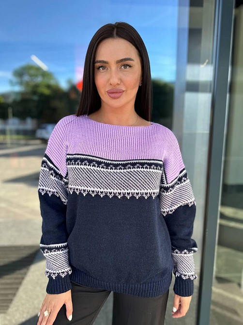 Жіночий модний светр триколірний 44-58р Київ - фото 7