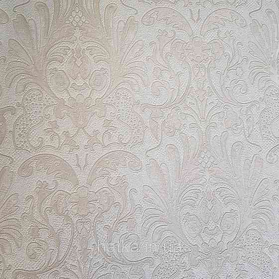 Шпалери метрові вінілові на флізелін Yuanlong Samsara метрові вензелі завитки структурні пісочний білі Київ
