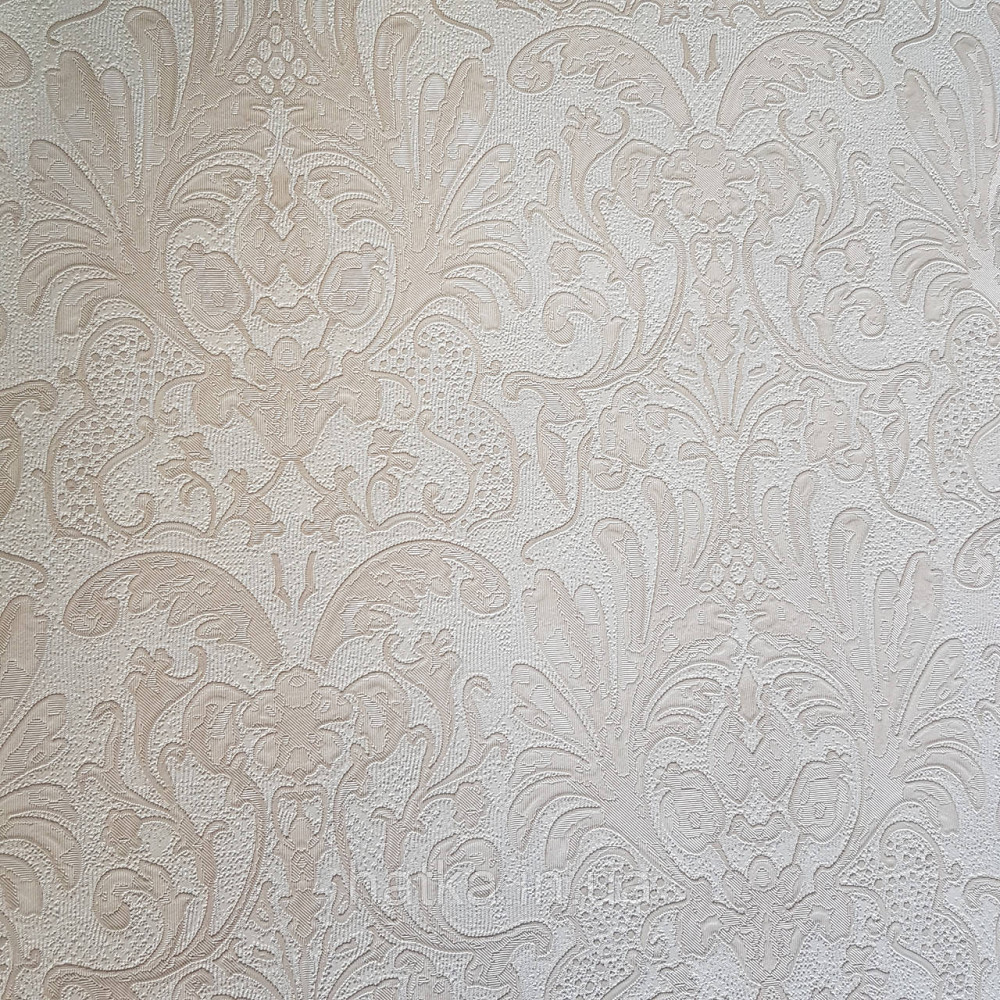 Шпалери метрові вінілові на флізелін Yuanlong Samsara метрові вензелі завитки структурні пісочний білі Київ - фото 1