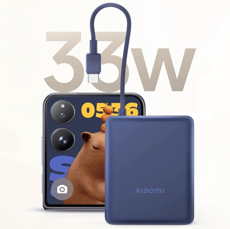 Павербанк 10000 mAh Xiaomi 33W швидка зарядка вбудований кабель Ice Blue power bank повербанк Одеса - фото 6