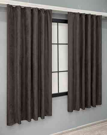 Комплект коротких штор VR-Textil Мікровелюр Petek YL № 1892ш Венге 140х170 см 2 шт (35-0422) Київ