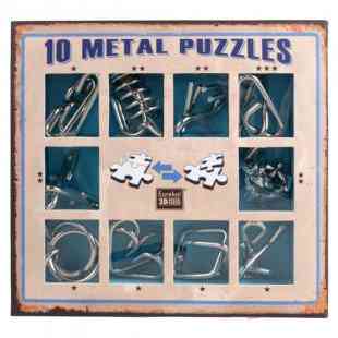 Набір головоломок 10 Metall Puzzles blue Eureka 3D Puzzle 473356, 10 головоломок Вінниця
