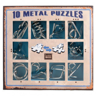 Набор головоломок 10 Metall Puzzles blue Eureka 3D Puzzle 473356, 10 головоломок Винница - изображение 3