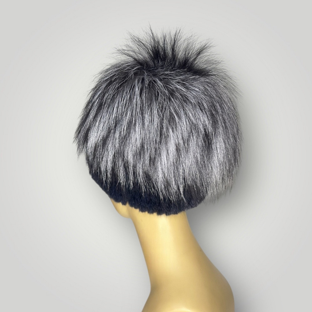 Шапка жіноча хутряна едельвейс Стелла Синій Харків - фото 3