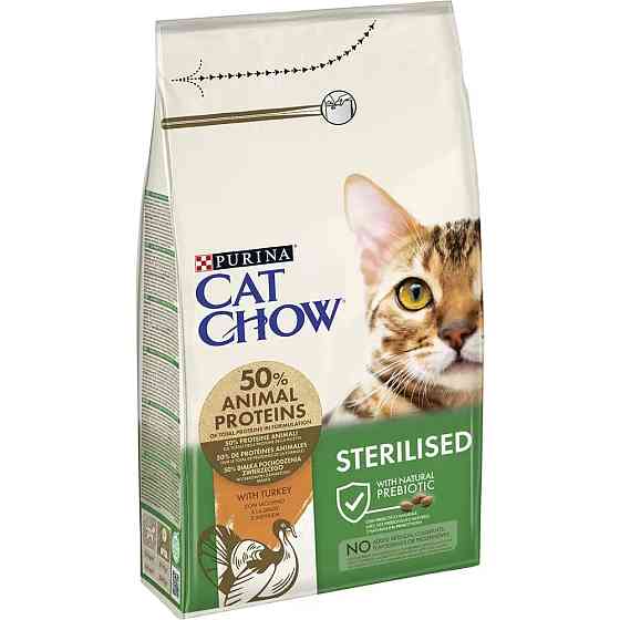 Сухой корм CAT CHOW Sterilised для взрослых стерилизованных кошек, с индейкой, 1.5 кг Киев