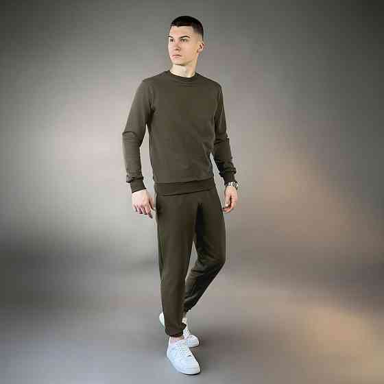 Світшот чоловічий однотонний світлий хакі Pobedov 001 Київ