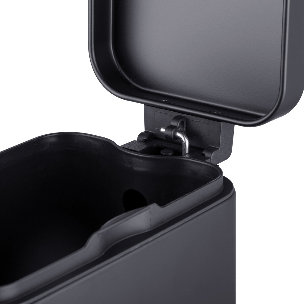 Прямоугольное мусорное ведро с плавным закрытием Mixxus Premium Quadro-TC0105 5 л, черное Харьков - изображение 3