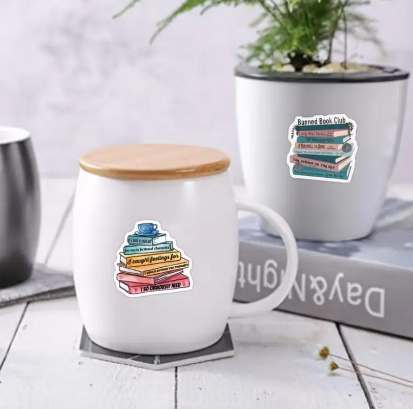 Наклейки с книгами, книжные наклейки,Виниловые водонепроницаемые стикеры для творчества, 60 штук Киев - изображение 4