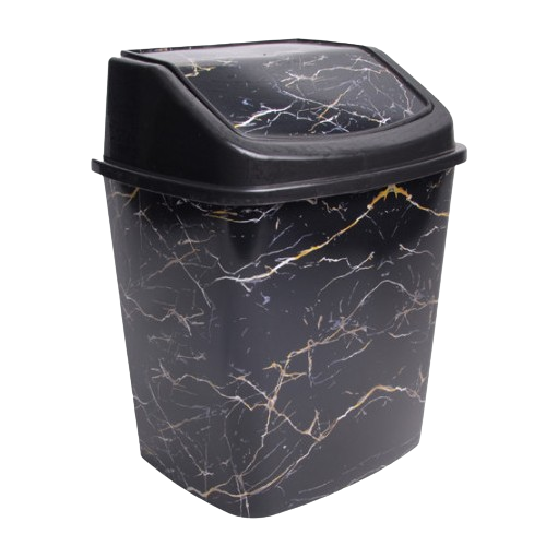 Відро для сміття 8л з малюнком чорний мармур ELIF Житомир - изображение 1