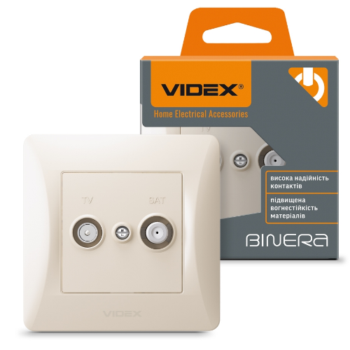 BINERA крем Розетка внутрішня кінцева SAT TV+супутник  Videx Житомир - изображение 2