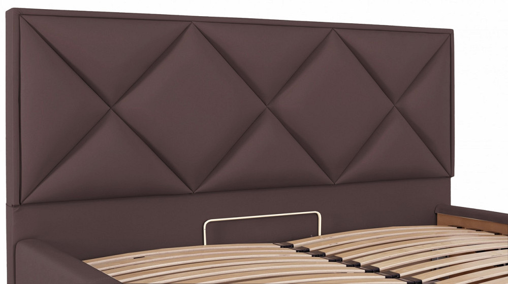 Кровать Двуспальная Leeds Comfort 180 х 200 см Fly 2231 С подъемным механизмом и нишей для белья Темно-коричневый Днепр - изображение 15