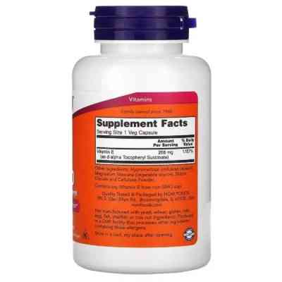 Вітамін Now Foods Вітамін E-400, 400 МО, Vegetarian Dry E-400, 100 вегетаріанських капсул (NOW-00850) Вінниця