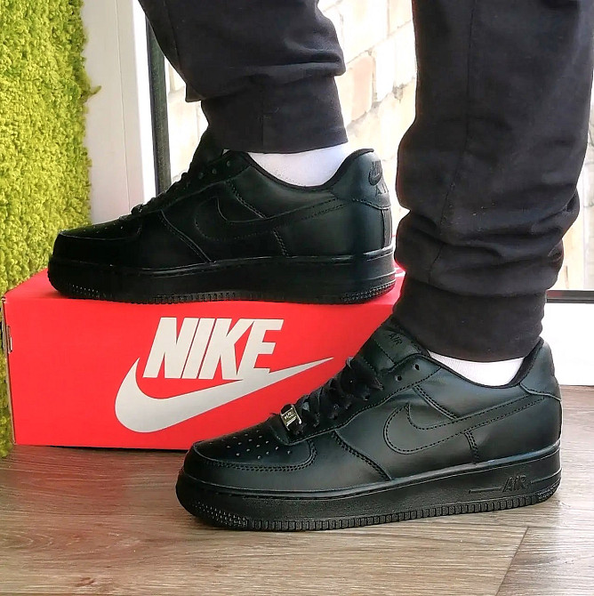 Кроссовки Nike Черные Мужские Кожаные Найк Форсы (размеры: 39,41,43,44) Днепр - изображение 2