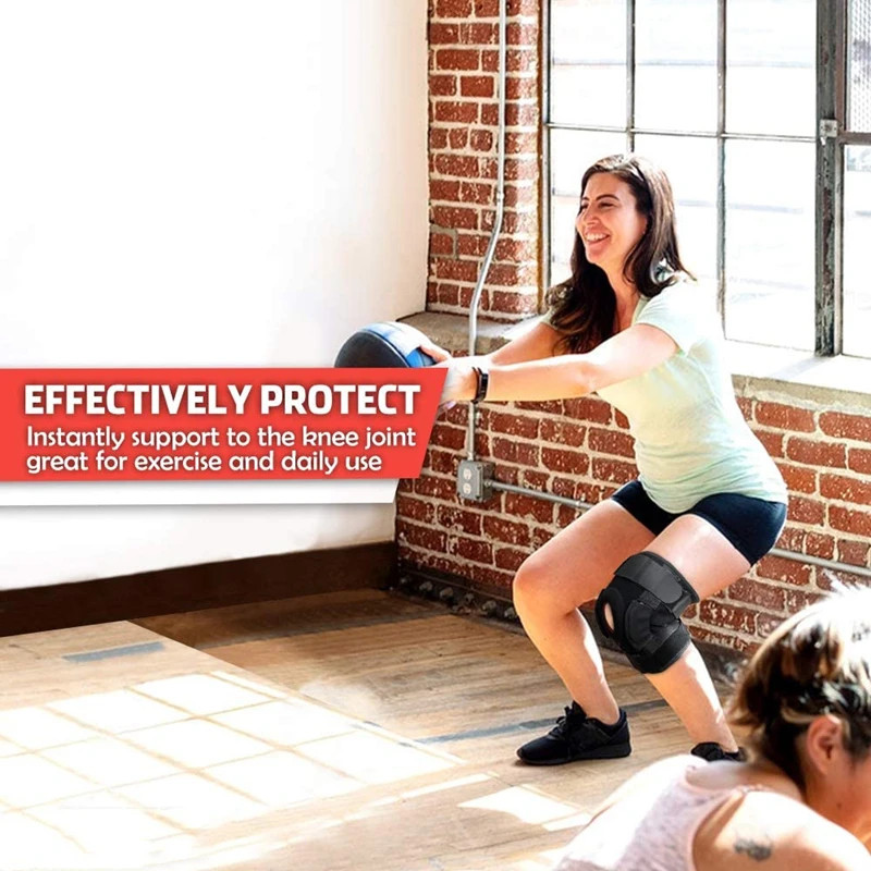 Ортез колінний Heal з відкритою чашечкою та жорсткими металевими боковими розгиначами, регульований 35-62 см (чорний) Миколаїв - фото 8